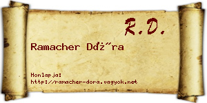 Ramacher Dóra névjegykártya