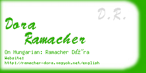 dora ramacher business card